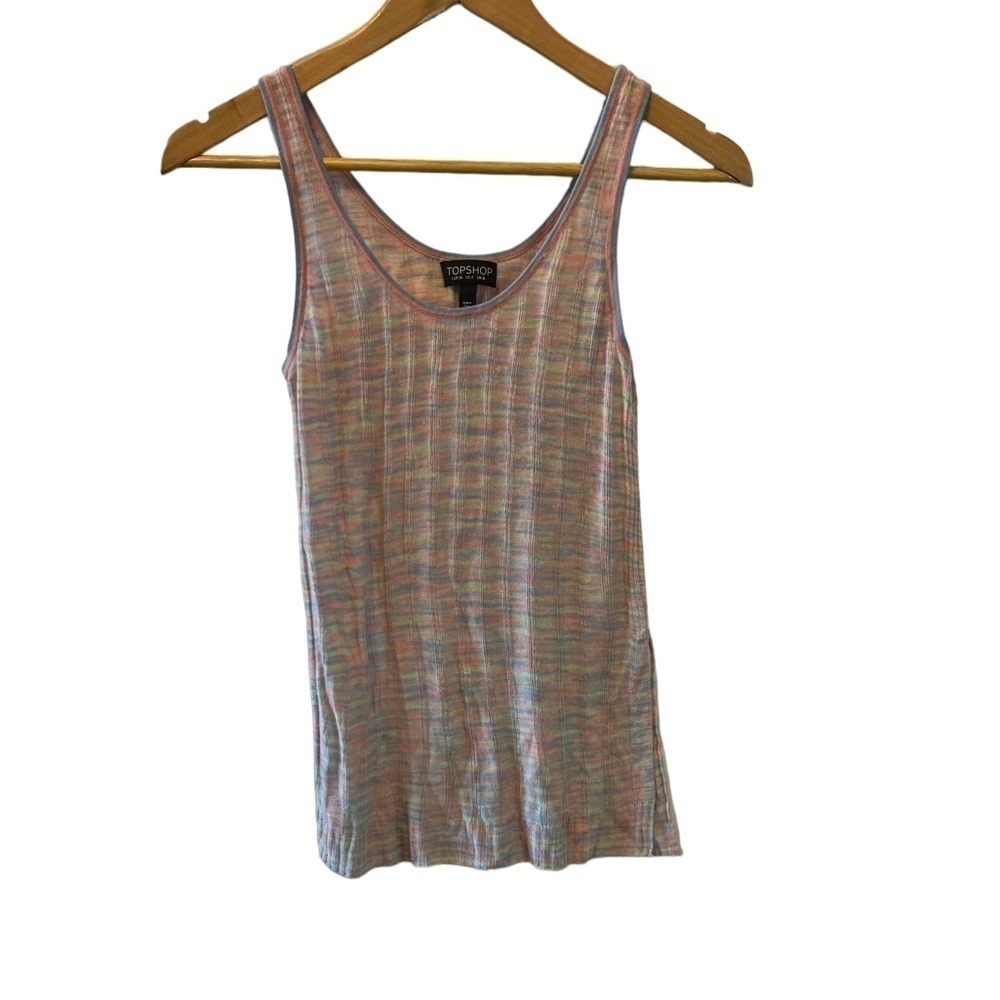 Topshop Multicolor Striped Ribbed Tank Top